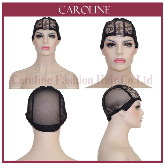 4*4 U Part Wig Caps With Lace Net For Making Wigs With Adjustable Straps