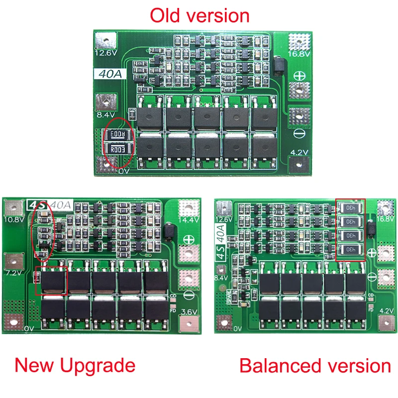 

4S 40A 14.8 16.8V 18650 LiFePO4 BMS Lithium Iron Battery Protection Board Standard
