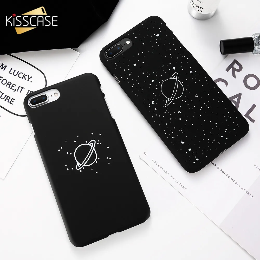 

KISSCASE Universe Planet Matte Case For iPhone 5S Case SE X XS Max XR Cover For iPhone 6 6S 7 8 plus Cute Black Galaxy Capinhas