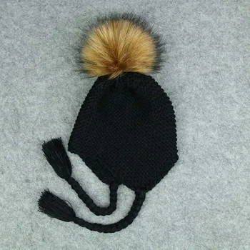 

New Hot Cute Toddler Kids Girl Boy Baby Infant Winter Warm Crochet Knit Hat Black Pink White Green Beanie Cap Christmas Gift