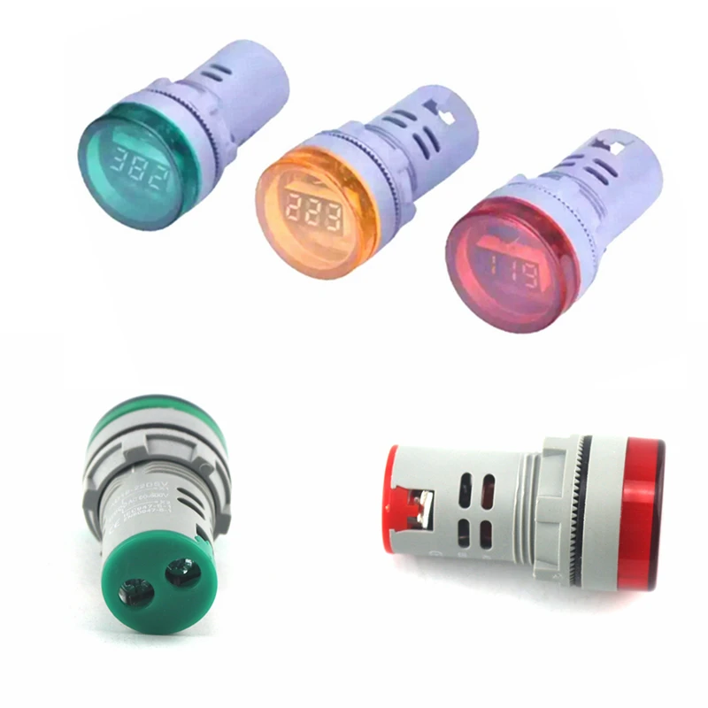 AC 60 500V font b Electronic b font Voltmeter Digital Voltage Meter Volt Monitor 22mm Diameter