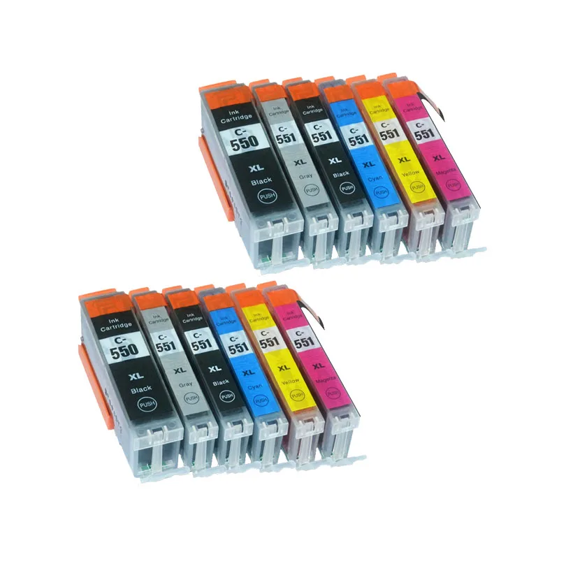 12X совместимые чернильные картриджи LuoCai для canon pgi550 pgi 550 CLI551 CLI 551 MG6350 MG7150 MG7550 IP8750