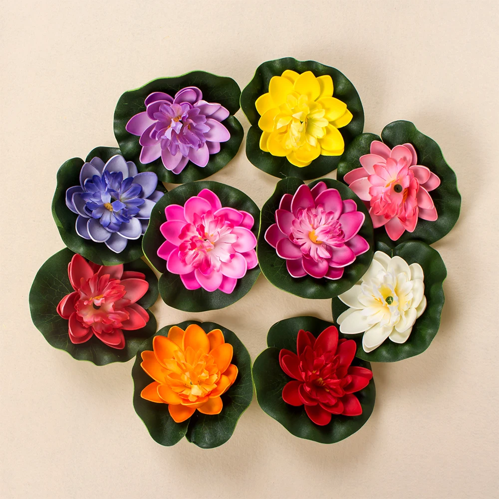 1PCS 10CM Real Touch Artificial Lotus Flower Foam Lotus Flowers Water