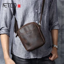 AETOO Retro Head cowhide single shoulder crossbody bag male leather casual simple fashion bag