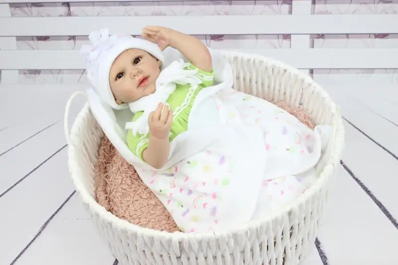 

55cm 22 inch Silicone Reborn Baby Doll Toys For Girls Handmade Newborn Baby Doll Birthday Gift Presnet Play House Bedtime Toy