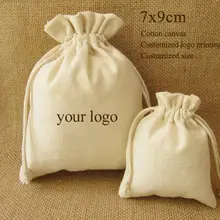 Холщовый мешок на завязках хлопок мешочек Ювелирные изделия/пакет/косметика/подарок/Свадебные/вечерние/парик Саше карман на заказ флэш с цветным принтом 500 p