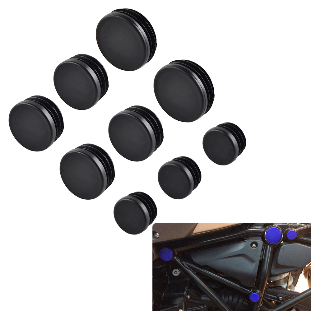 NICECNC 9PCS Motorcycle Frame Hole Cover Caps Plug Decoration Set For BMW R1200GS LC Adventure 2017 2018 R1250GS 2018-2019