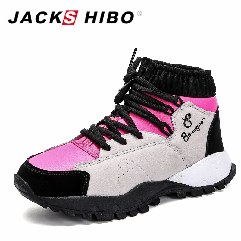 

JACKSHIBO Winter Kid Shoes Outdoor Anti-skid Child Running Sneaker Plush Inside Warm Teenager Shoes Spring Breathable Sneakers