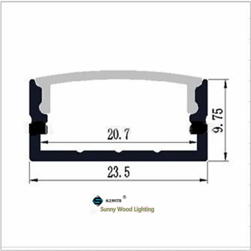  10-30pcs/lot2m/pc aluminum profile for double row led stripmilky/transparent cover for 20mm pcb  pr