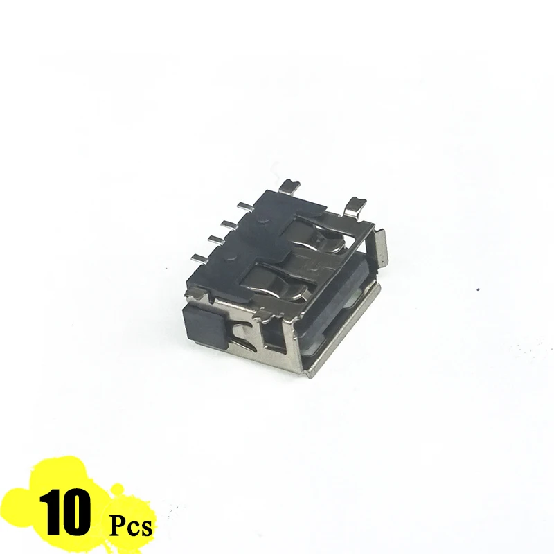 10 шт./лот USB порт 2 0 тип A гнездо 4 контакта SMT фута 180 градусов обжимной разъем для