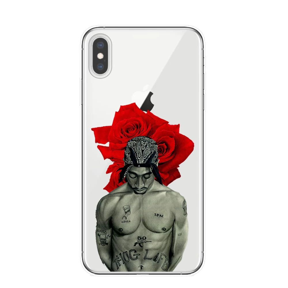 2Pac macaveli Tupac Amaru Shakur прозрачный силиконовый мягкий чехол для телефона из ТПУ для iPhone X XR XS Max 7 8 6 6S Plus 5S SE Fundas Coque