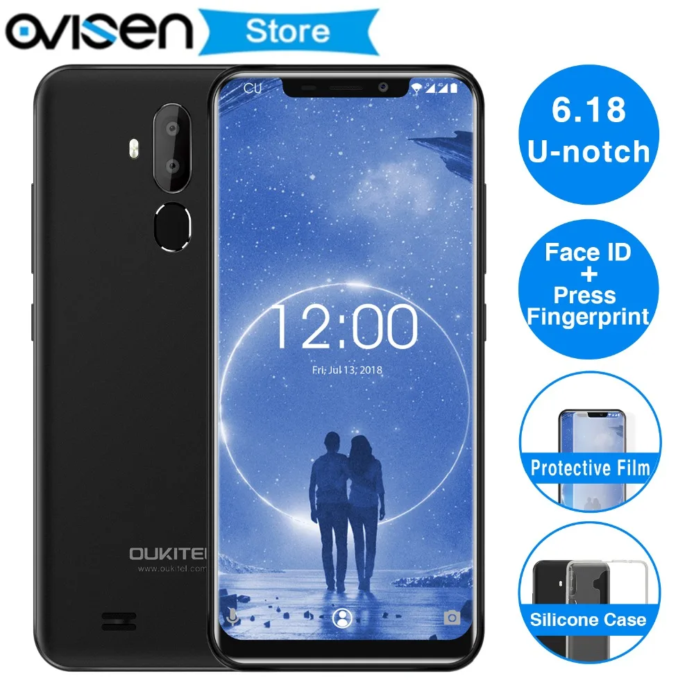OUKITEL C12 смартфон с 6 18 дюймовым дисплеем четырёхъядерным процессором MTK6580 ОЗУ 2 Гб