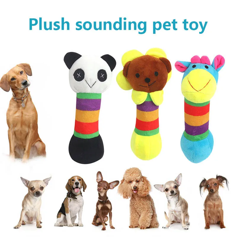 Newly 2019 Pet Dog Toys Chew Squeaker Animals Plush Dogs Cat Chewing