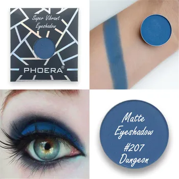 

Blue matte monochrome metal eye shadow powder custom magnetic pan eye shadow series shiny sequins eye shadow treasure