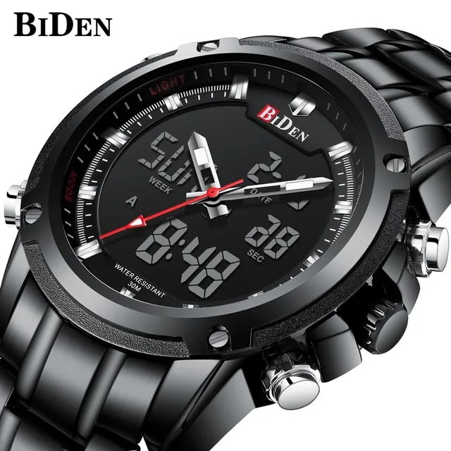 

BIDEN Top Brand Luxury Male Watch Man Military Sport Chronograph Clock Date Week Business Digital LED Quartz Men Wristwatches