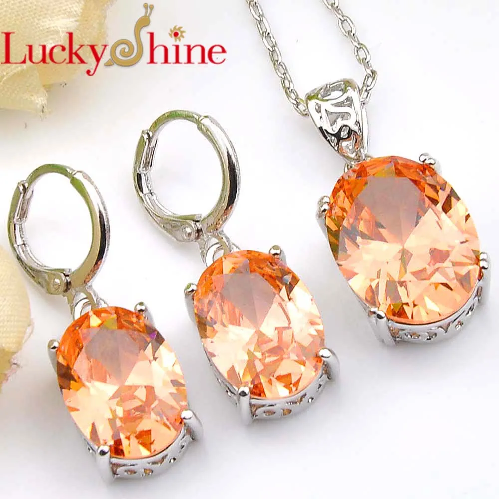 Luckyshine Mix 2 шт 1 набор огненный классический Овальный Блеск морганит фианит