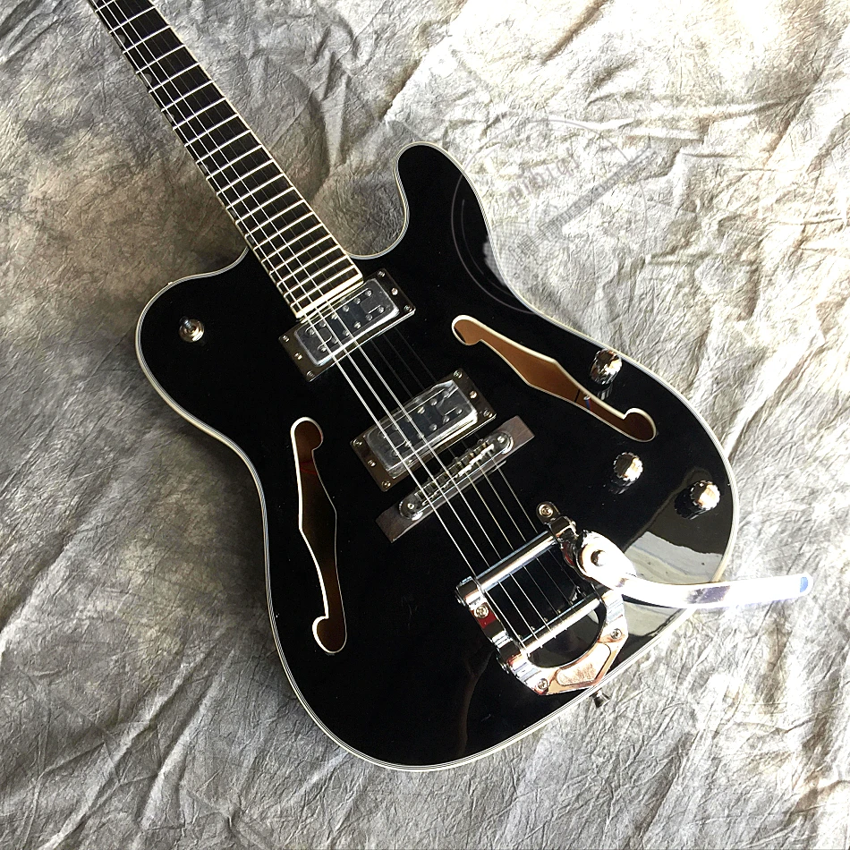 無料配信 ハイエンドカスタム黒エレキギター 中空体 ビブラートシステム カスタマイズ可能です Guitar Aliexpress