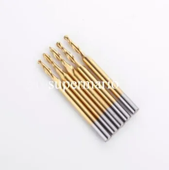

High quality 5pcs 1/8'' Solid Carbide CNC Two Double Flute Ball Nose Bit Plating Titanium Coated 2mm x8mm (2QX3.208-Tix5pc-US)