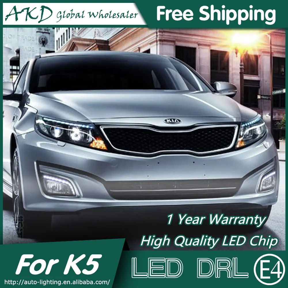 АКД стайлинга автомобилей для Kia K5 DRL 2014-новинка 2015 Оптима светодиодные фары дневного света бег светлые Противотуманные фары