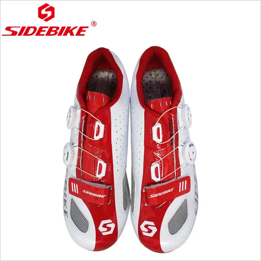 SIDEBIKE Carbon Fiber Black White Road Cycling Shoes Light Ultralight Bicycle Shoes Self-Locking Bike Sneaker Sapatilha Ciclismo SIDEBIKE Carbon Fiber Black White Road Cycling Shoes Light Ultralight Bicycle Shoes Self-Locking Bike Sneaker Sapatilha Ciclismo