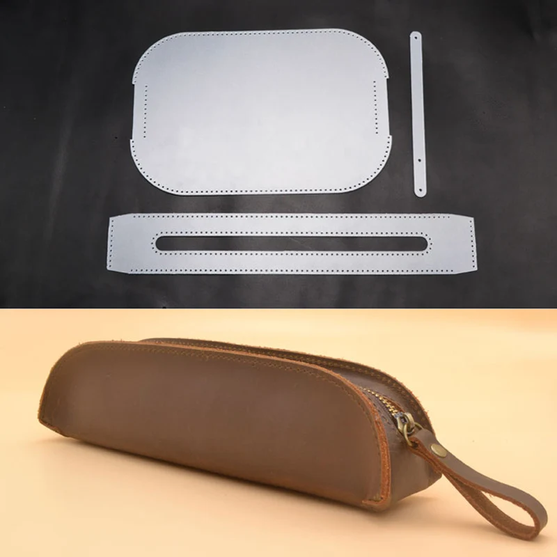 

pvc Stencil Template DIY leather craft pen zipper sewing pattern for diy handmade leathercraft 21x4x5cm