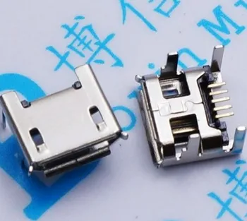 

100PCS/Lot Micro USB Female Jack/Socket Connector 4 Fixed feet long Pin