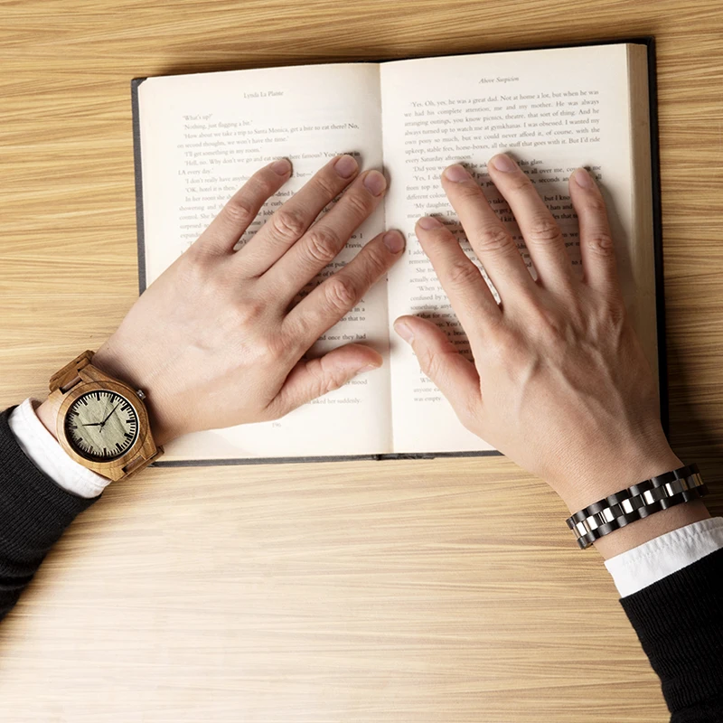 relogio masculino BOBO BIRD Watch Men Wood Metal Bracelet Relojes Quatz Watches Analog Mens Wristwatch Bangle Gifts Wooden Box