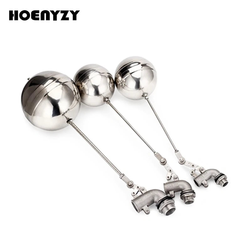 1/2" 3/4" 1" Stainless Steel 304 Adjustable Float Valve Water Tank Bend Elbow Floating Ball