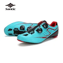 Santic Велоспорт углеродного волокна дорожный спортивную обувь Сверхлегкий дышащая Спортивная обувь велосипеды самоблокирующимся велосипед обувь кроссовки