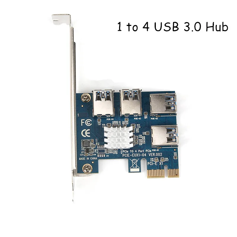 Горячие PCIe pci e PCI Express Riser Card 1x до 16x1 4 USB 3.0 слот множитель концентратор адаптер для