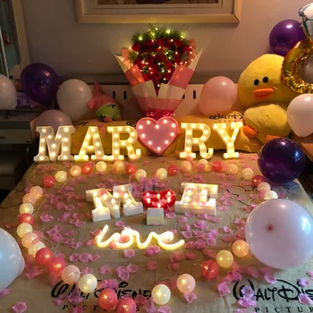 

Wedding Decorations Plastic Letter LED Lights Ornaments Bride To Be Bridal Shower Birthday Valentine's Day Party DIY Photo Props