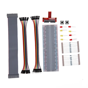 

Full Function Breadboard Demo Prototyping Starter Primer External Expansion Bread Board Jumper Wire Kit for Raspberry Pi 3