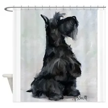 Please Scottish Terrier Shower Curtain Decorative Fabric Shower Curtain Bath Products Bathroom Decor with Hooks Waterproof peacock feather fabric shower curtain with hooks