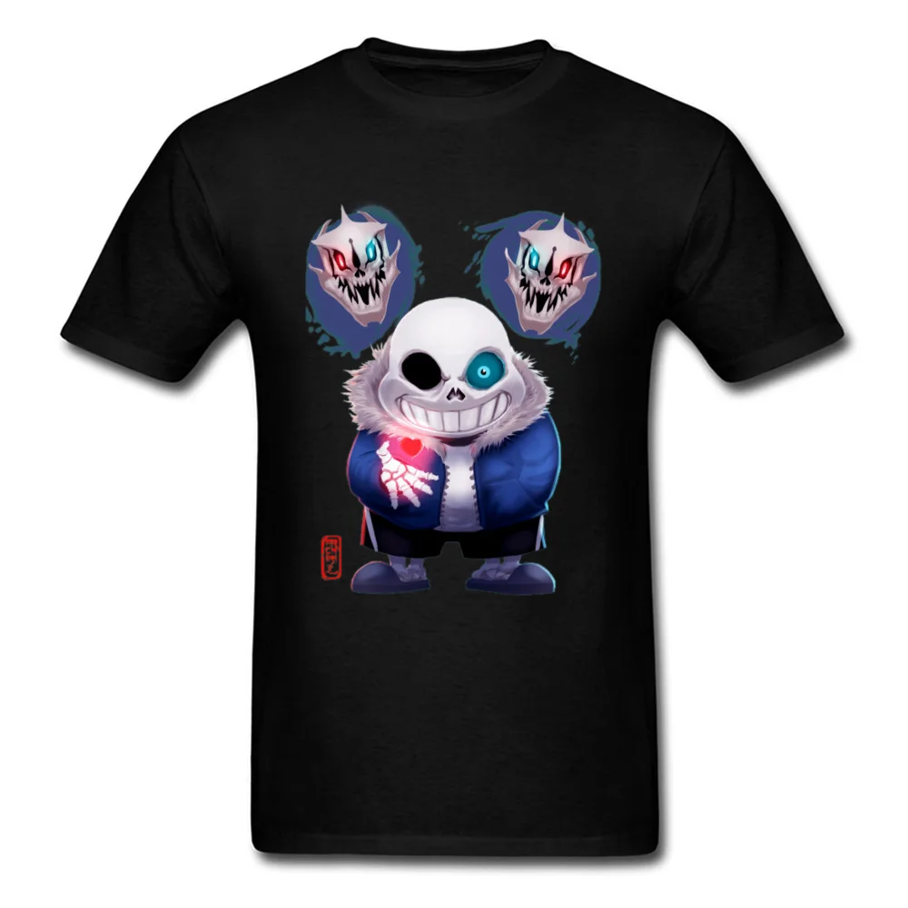 Футболка Undertale мужская с надписью черная тенниска изображением сказочных Санс