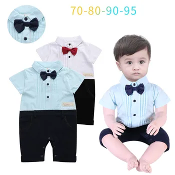 

Baby Boys Romper Boy Jumpsuits Children's Clothes Kids Clothing Sets Infant Boys Gentleman Tie Rompers 8sets/lot Hot Sale