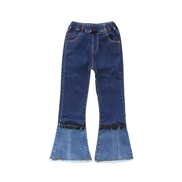 Aliexpress.com : Buy Girls Denim Bottom Kids Patchwork Boot Cut Pants ...