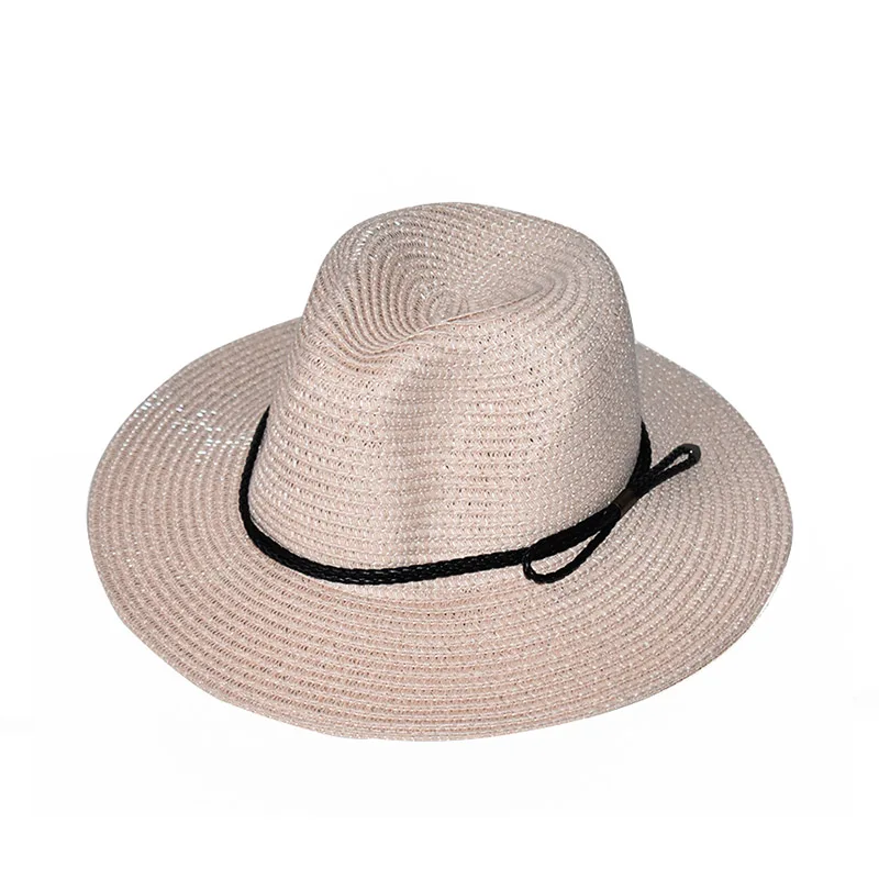 Летняя женская соломенная шляпа с широкими полями, женские шляпы от солнца, складная Панама, Пляжная Шляпа - Цвет: 01