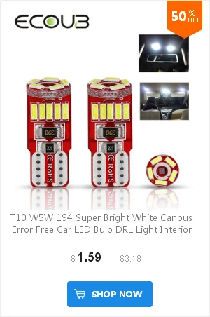 2 предмета T10 W5W светодиодный лампы 3030 SMD 194 Canbus авто светодиодный светильник дневные ходовые огни 12V Белый 6500K чип клиновидный для салона Чтение парковки сигнальных ламп