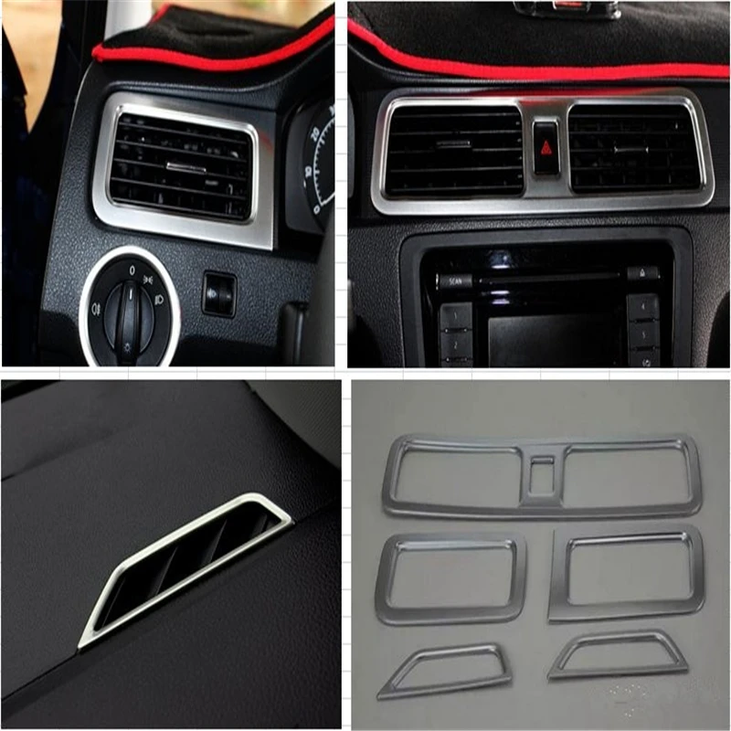 

car auto cover styling for Skoda Rapid Spaceback 2013 2014 2015 2016 ABS chrome air conditioning outlet air vent trim 5pcs/set