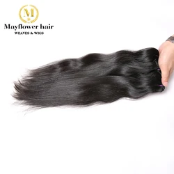 Mayflower 100% Raw Indian virgin straight hair weft Natural color silky luster 12 Mayflower 100% Raw Indian virgin straight hair weft Natural color silky luster 12