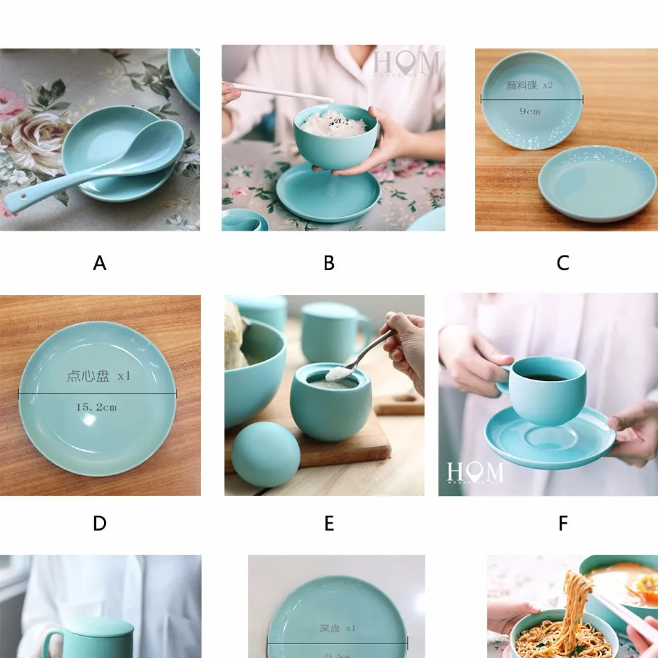 Фирменные керамические отдельные продукты, глазурованные фарфоровые столовые приборы в западном стиле, кружки, тарелки для супа, посуда, столовая посуда синего цвета, 1 шт
