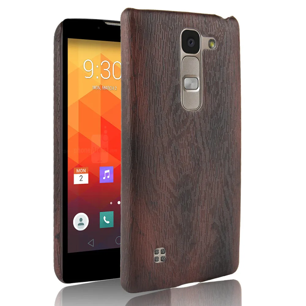 

For LG Spirit 4G LTE Case 4.7 inch Luxury PU Leather Hard Back Cover Shockproof Case For LG Spirit H420 H440N Wood Phone Cases