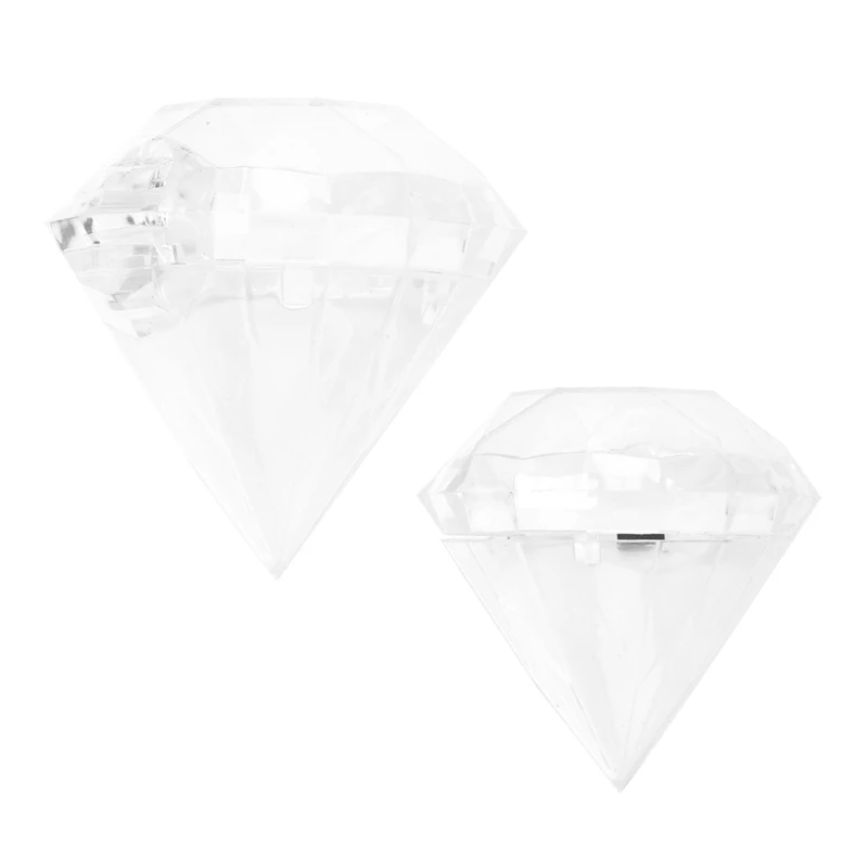 

Wedding Party Home Clear Diamond Shape Transparent Plastic Candy Box Favor Decor