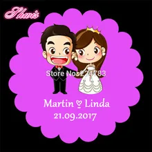 100 шт. Свадебные Self-бумажные наклейки коробка конфет Стикеры s Свадебная пригласительная наклейка собачий жетон на Свадебные торжества