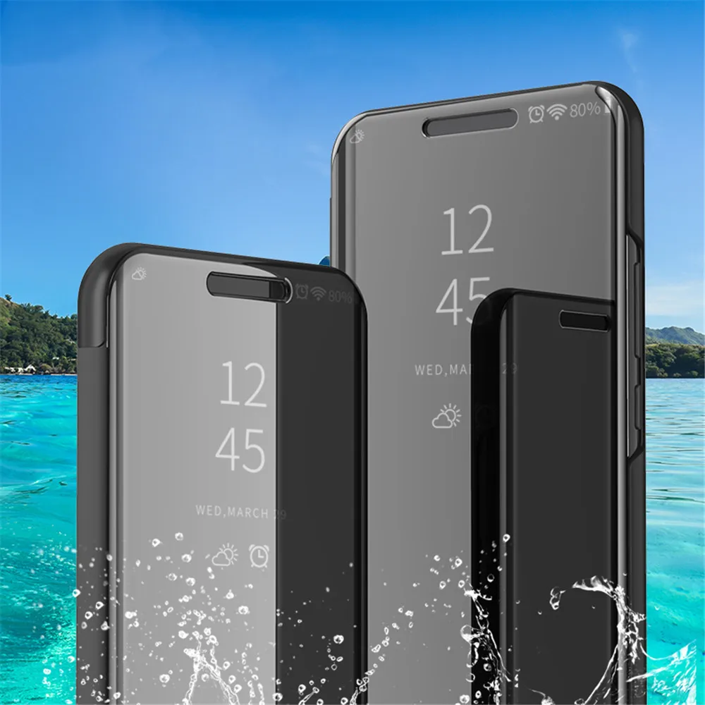 Роскошный умный флип чехол с зеркалом из искусственной кожи подставка для Huawei Mate