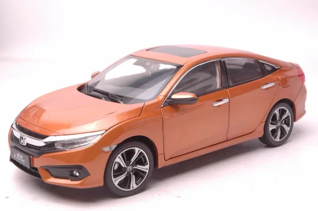 1 18 Cast Model For Honda Civic 2016 Mk10 Orange Sedan Alloy Toy 1 18 Cast Model For Honda Civic 2016 Mk10 Orange Sedan Alloy Toy Car Miniature