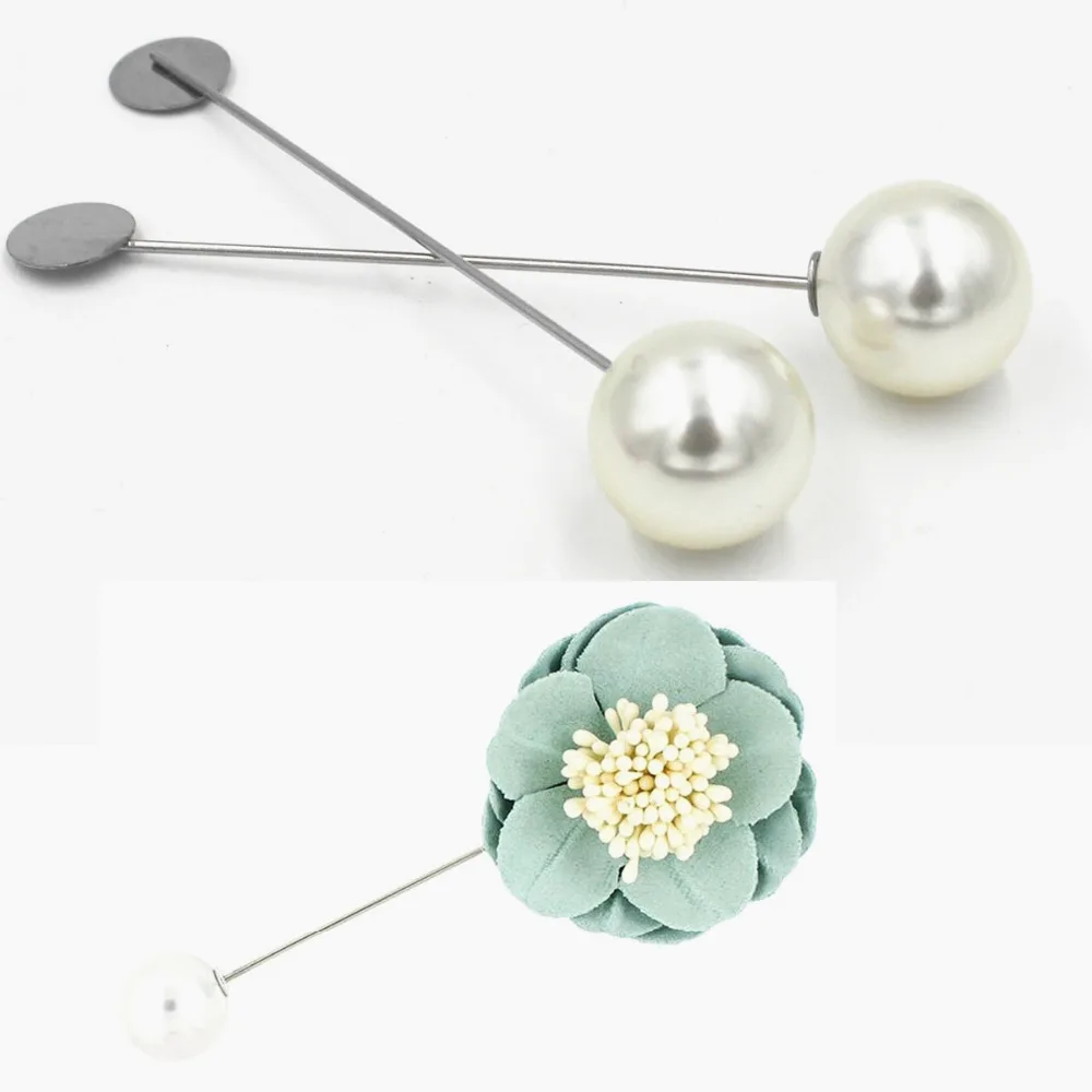 

GHRQX Pearl Bend type brooch metal Brooch pin DIY Jewelry Findings Parts Accessories 5pcs