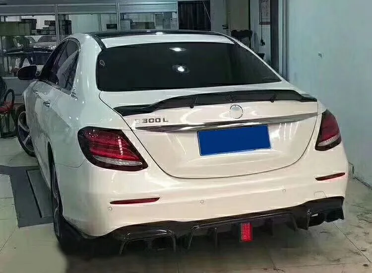 Для Benz E class W213 спойлер R Style задний багажник губ крыла углеродное волокно задний спойлер, крыло, багажник