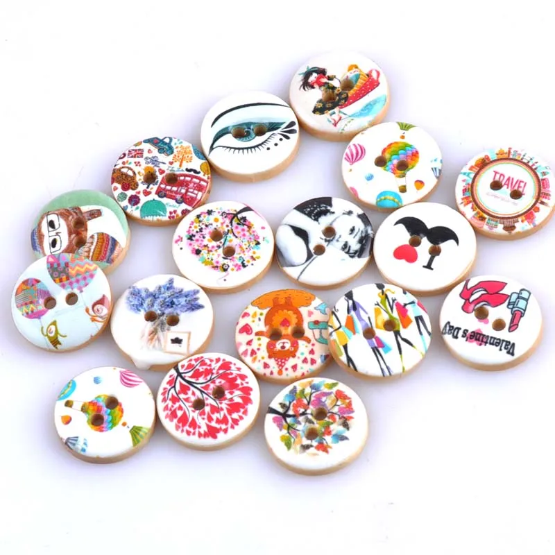 Modern Style Round Wooden decorative Sewing Buttons Craft supplies
