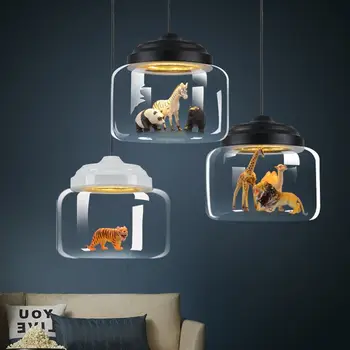

Modern Animal Led Pendant Lamp For Kitchen Restaurant Coffee shop Bedroom Creative Hanging Light Fixtures Loft Pendant Lights